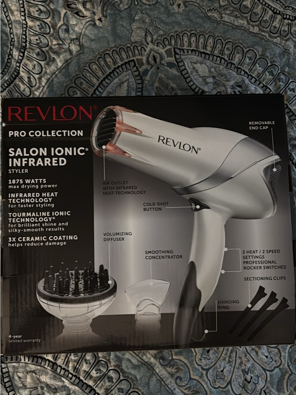 Pure Collection Silver and Rose Gold Hair Dryer with Diffuser